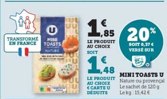 MINI TOASTS U Nature ou provençal