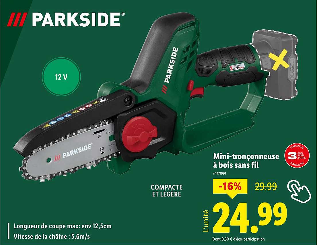 Mini-tronçonneuse à bois sans fil