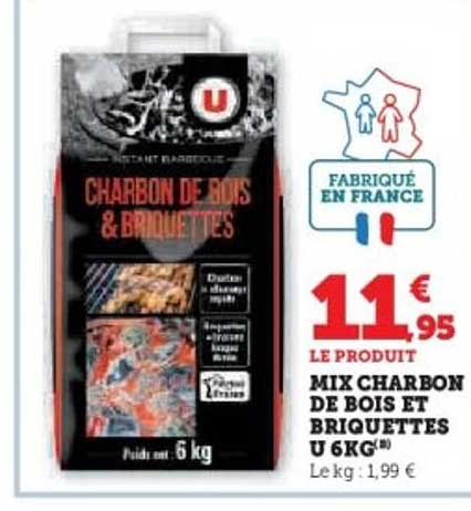 MIX CHARBON DE BOIS ET BRIQUETTES U 6KG