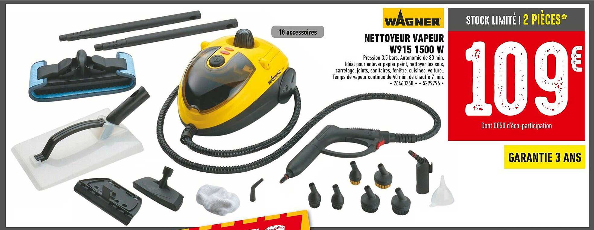 NETTOYEUR VAPEUR W915 1500 W