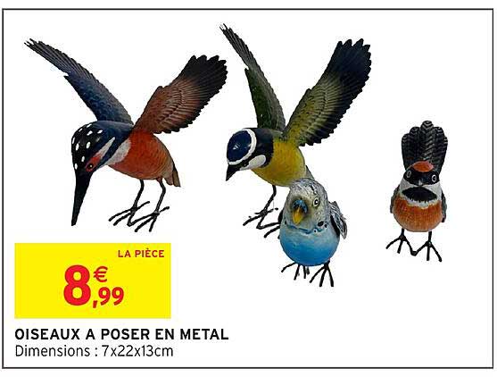 OISEAUX A POSER EN METAL