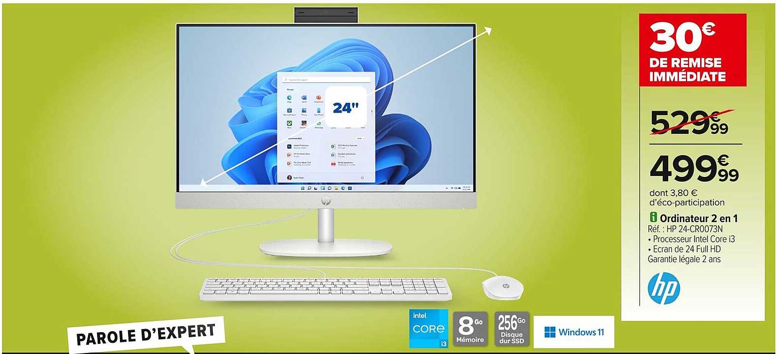 Ordinateur 2 en 1 HP 24-CR0073N