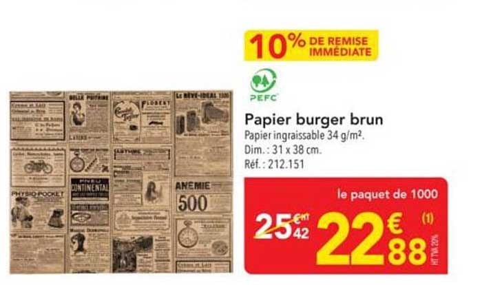 Papier burger brun