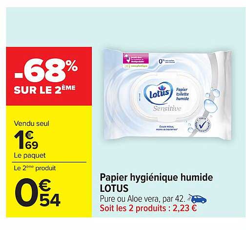 Papier hygiénique humide LOTUS