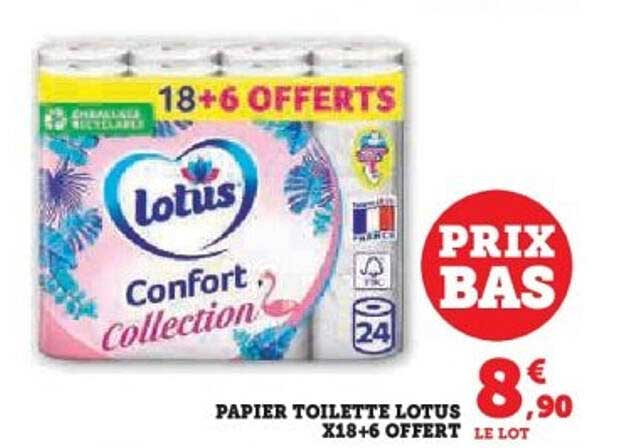 PAPIER TOILETTE LOTUS X18+6 OFFERT