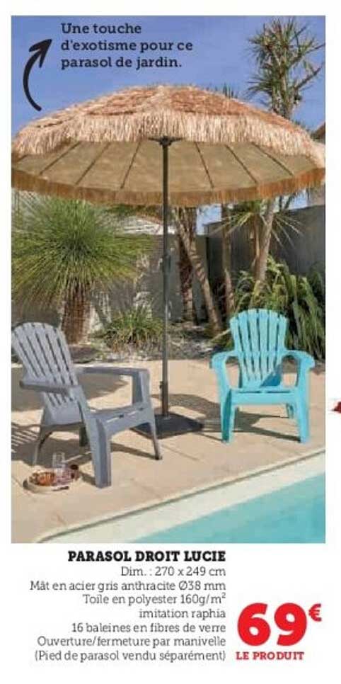 PARASOL DROIT LUCIE