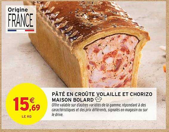 PÂTÉ EN CROÛTE VOLAILLE ET CHORIZO MAISON BOLARD