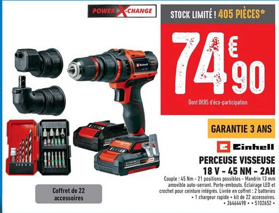 PERCEUSE VISSEUSE 18 V - 45 NM - 2AH