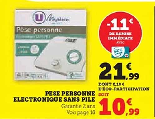 Pèse personne électronique sans pile