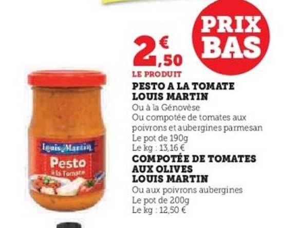 Pesto à la tomate Louis Martin