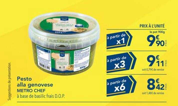 Pesto alla genovese METRO CHEF à base de basilic frais D.O.P.