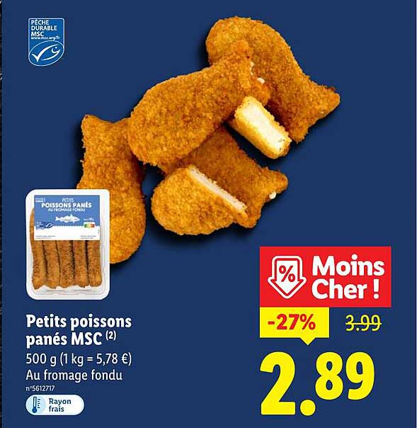 Petits poissons panés MSC