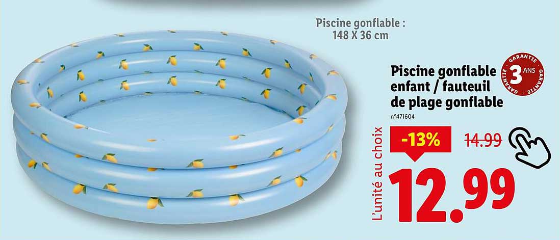 Piscine gonflable enfant / fauteuil de plage gonflable