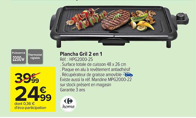 Plancha Grill 2 en 1
