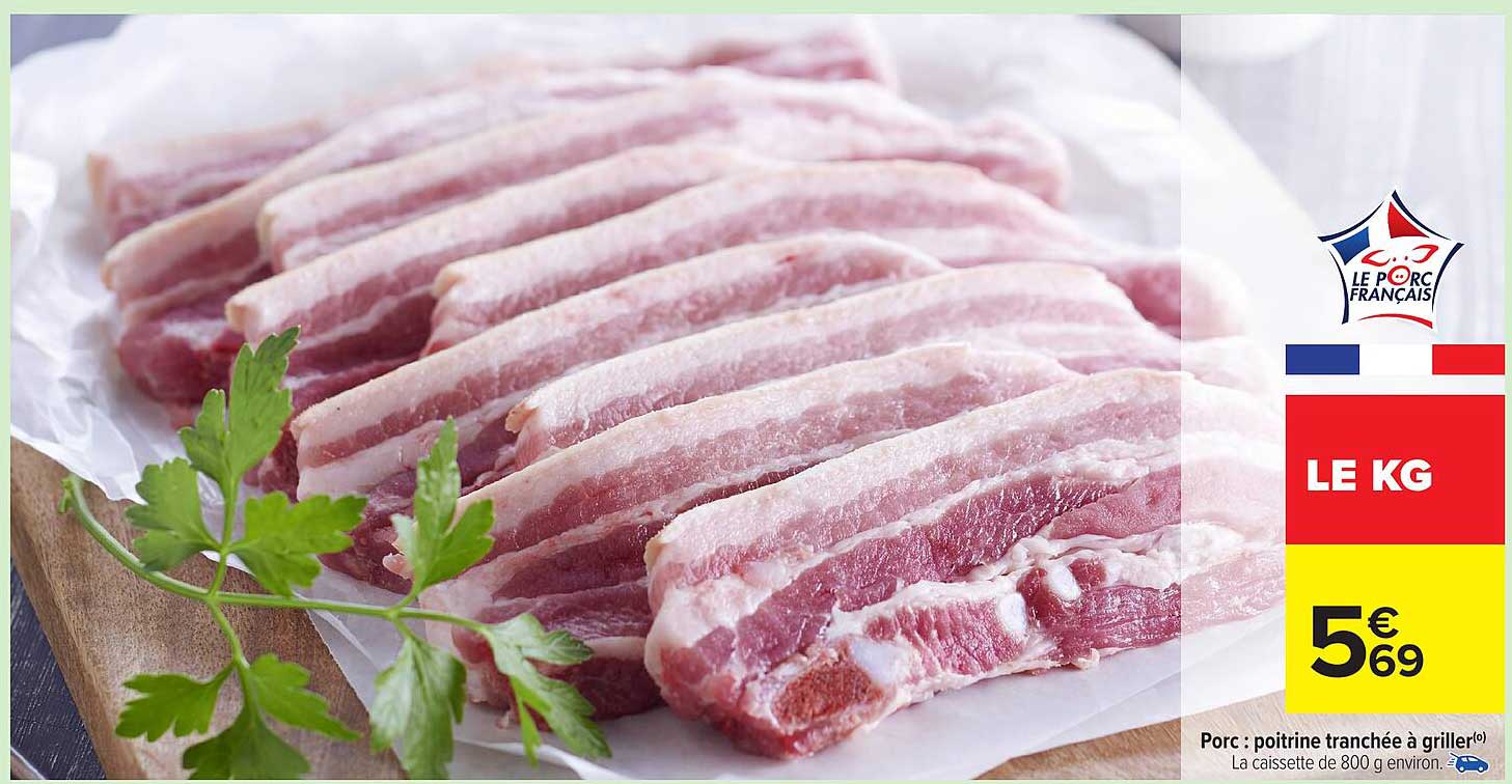 Poitrine tranchée à griller