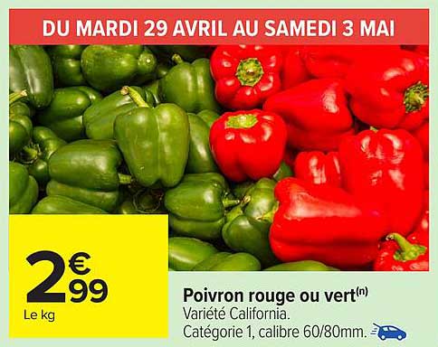 Poivron rouge ou vert