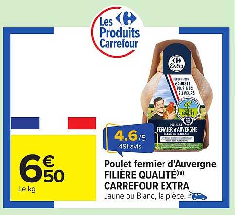 Poulet fermier d'Auvergne FILIÈRE QUALITÉ(m) CARREFOUR EXTRA
