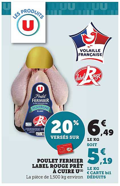 POULET FERMIER LABEL ROUGE PRÊT À CUIRE
