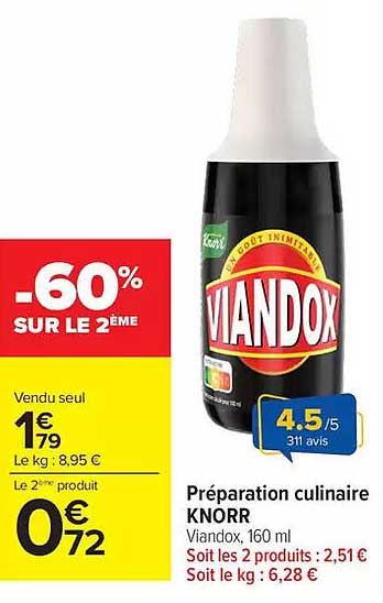 Pr préparation culinaire KNORR Viandox, 160 ml