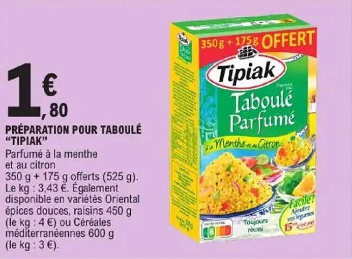 Préparation pour Taboulé "Tipiak"