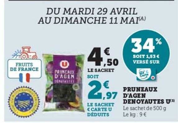 PRUNEAUX D'AGEN DÉNOYAUTÉS U