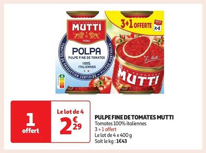 PULPE FINE DE TOMATES MUTTI