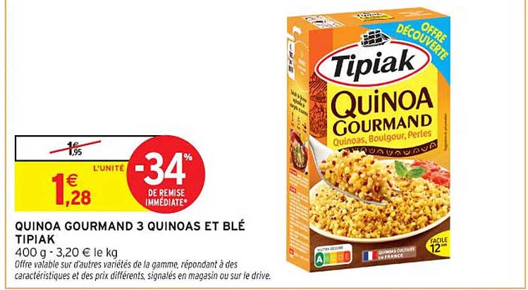 QUINOA GOURMAND 3 QUINOAS ET BLÉ TIPIAK