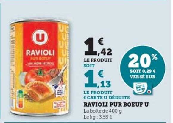 RAVIOLI PUR BOEUF U