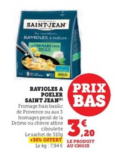 RAVIOLLES A POELER SAINT JEAN