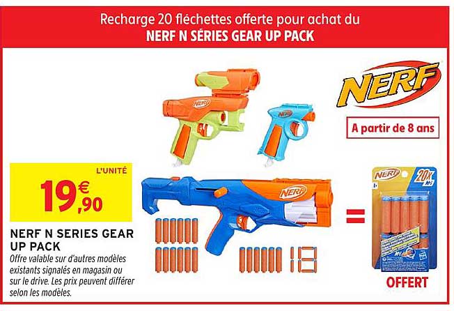 Recharge 20 flèches offerte pour achat du NERF N SERIES GEAR UP PACK