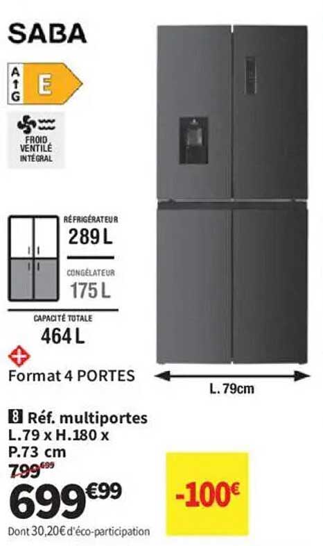 Réfrigérateur SABA 4 PORTES