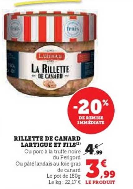 RILLETTE DE CANARD LARTIGUE ET FILS