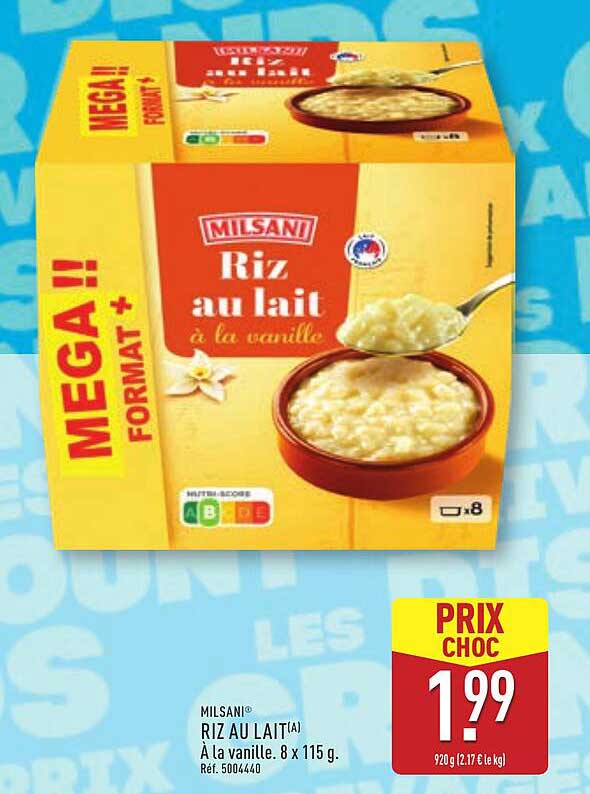 RIZ AU LAIT À LA VANILLE