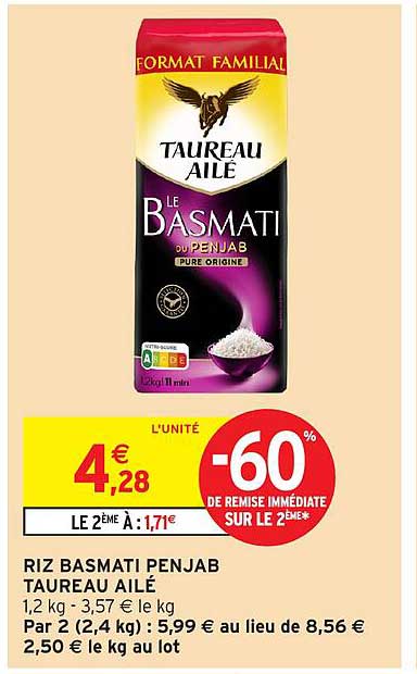 RIZ BASMATI PENJAB TAUREAU AILÉ
