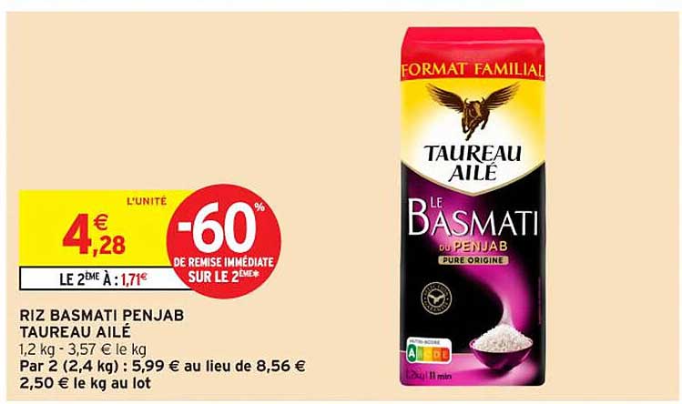 RIZ BASMATI PENJAB TAUREAU AILÉ