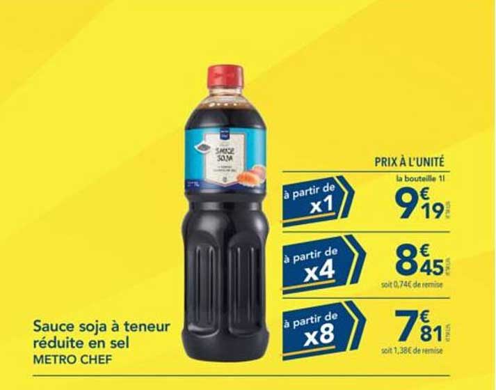 Sauce soja à teneur réduite en sel METRO CHEF
