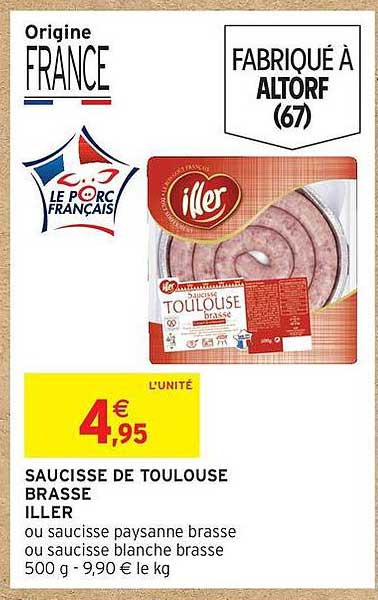 SAUCISSE DE TOULOUSE BRASSE ILLER
