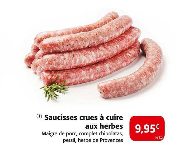 Saucisses crues à cuire aux herbes