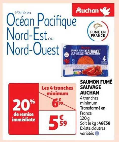 SAUMON FUMÉ SAUVAGE AUCHAN