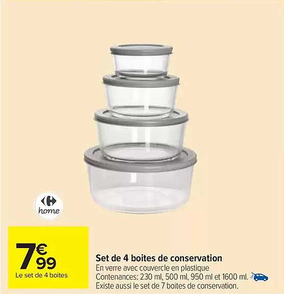 Set de 4 boîtes de conservation