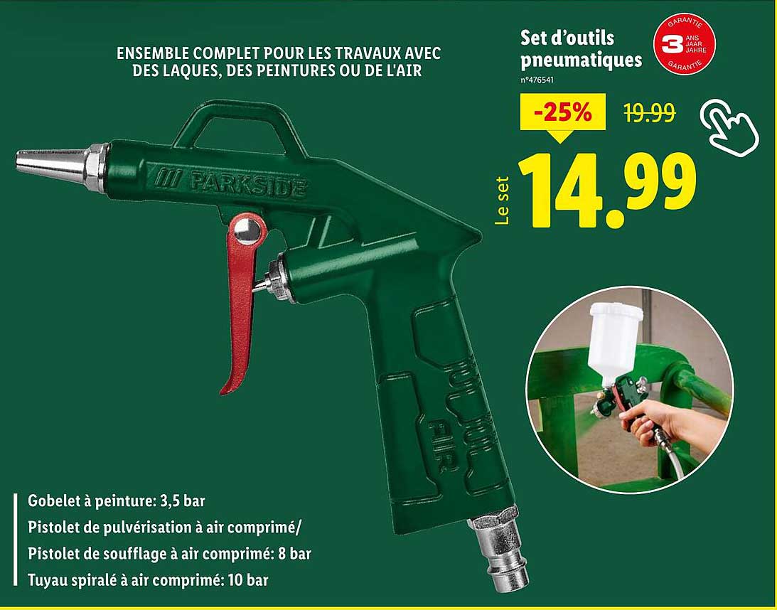 Set d’outils pneumatiques