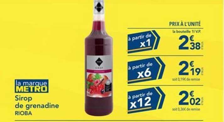 Sirop de grenadine RIOBA