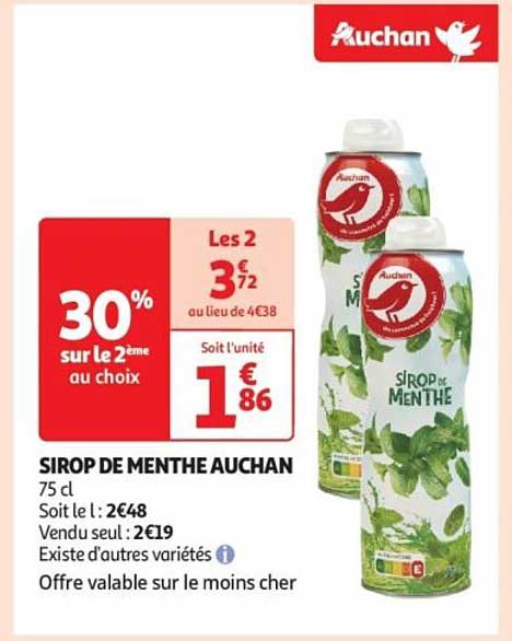 SIROP DE MENTHE AUCHAN