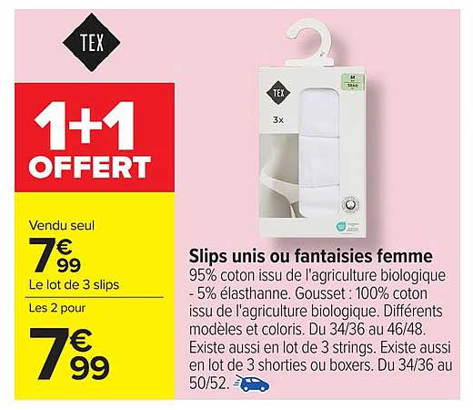 Slips unis ou fantaisies femme