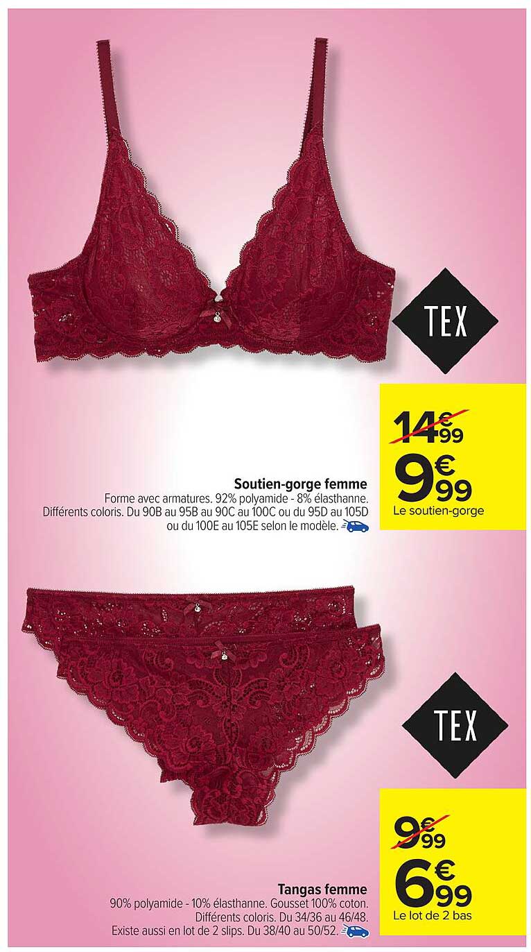 Soutien-gorge femme et lot de tangas