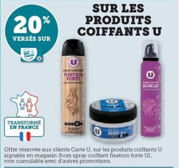 SUR LES PRODUITS COIFFANTS U
