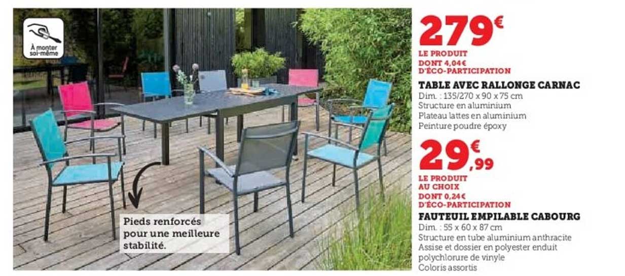 TABLE AVEC RALLONGE CARNAC