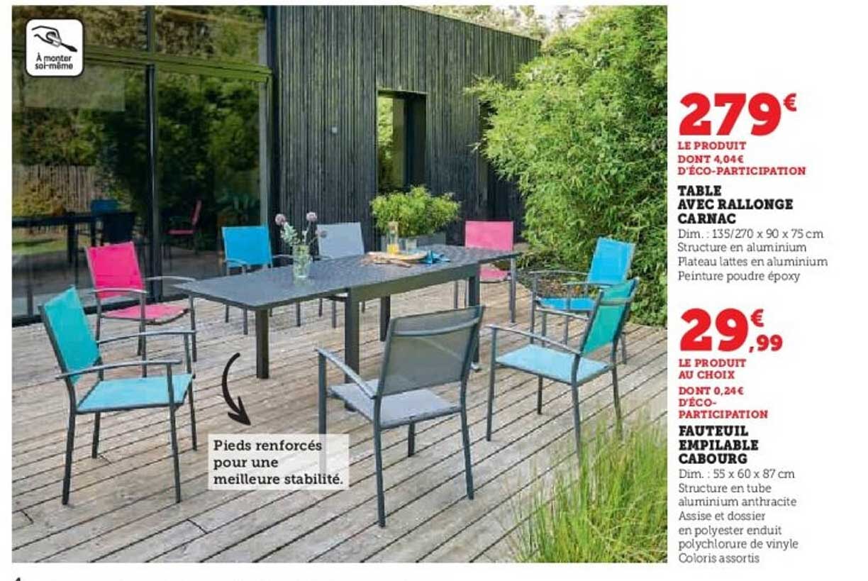 TABLE AVEC RALLONGE CARNAC