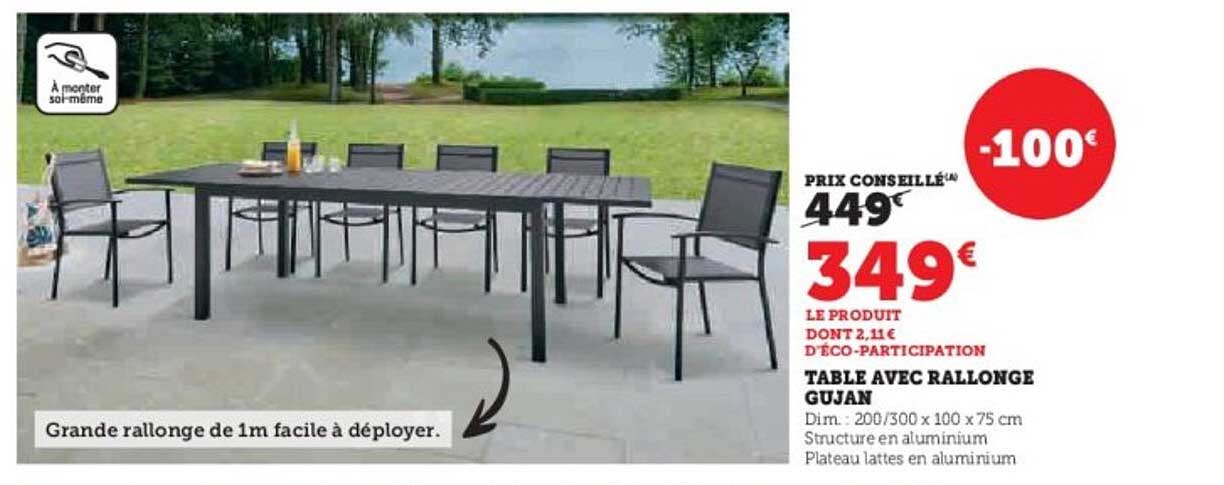 TABLE AVEC RALLONGE GUJAN