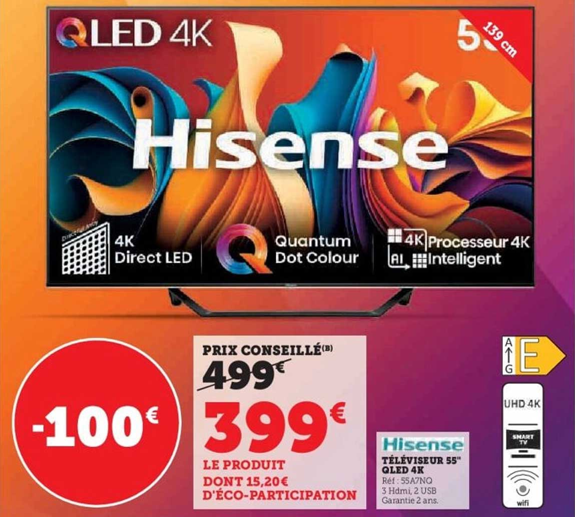 Téléviseur 55" QLED 4K Hisense